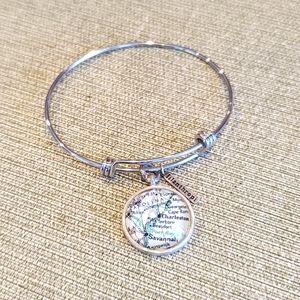 Adjustable Bangle Bracelet Map of South Carolina